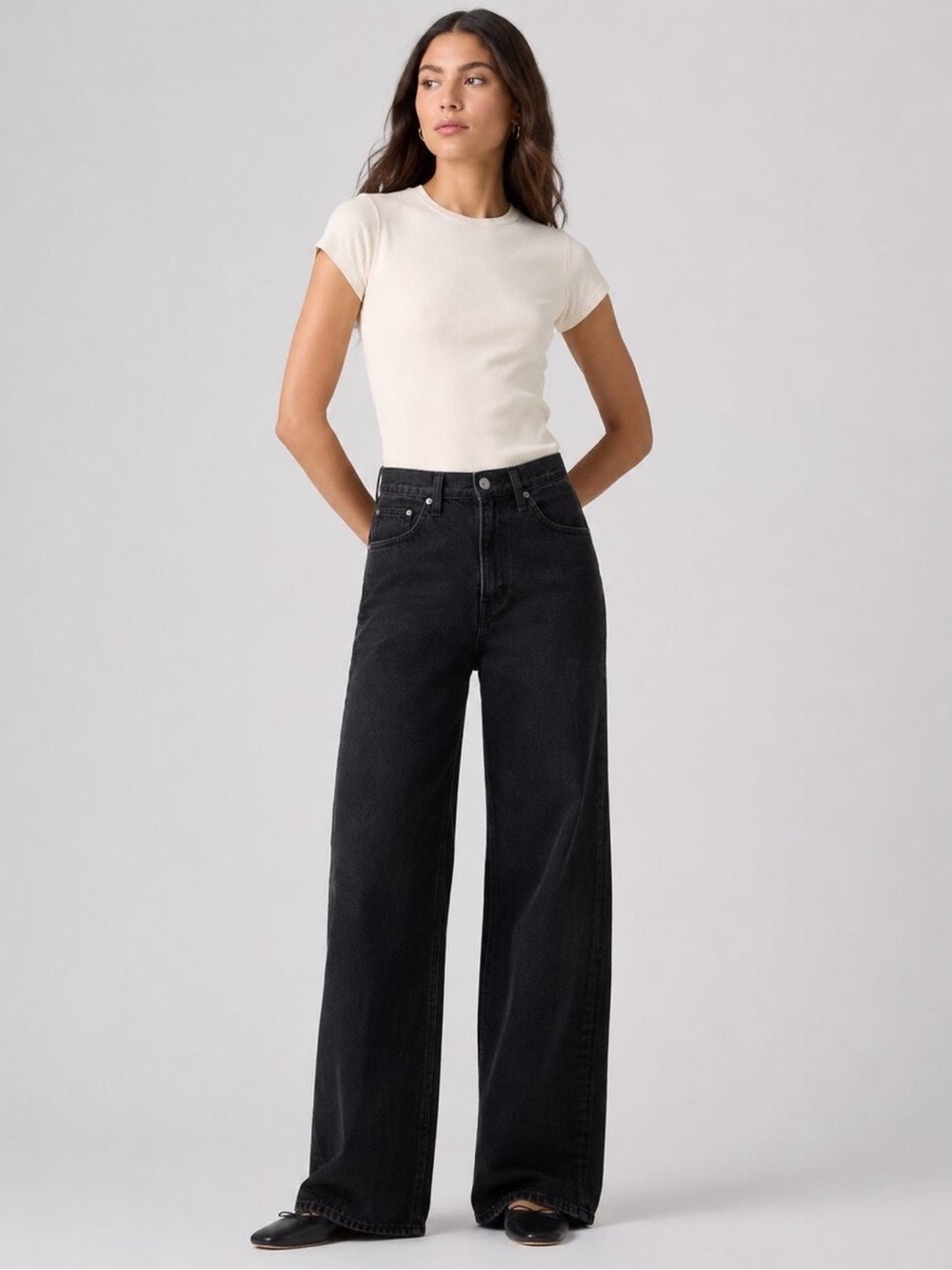 Levi’s Cinch Baggy Wide Leg Jeans Black Size 26